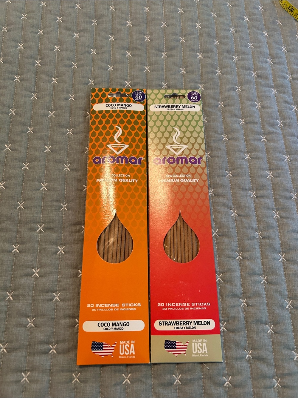Aromar Coco Mango & Strawberry Melon Incense Sticks - Orange & Red